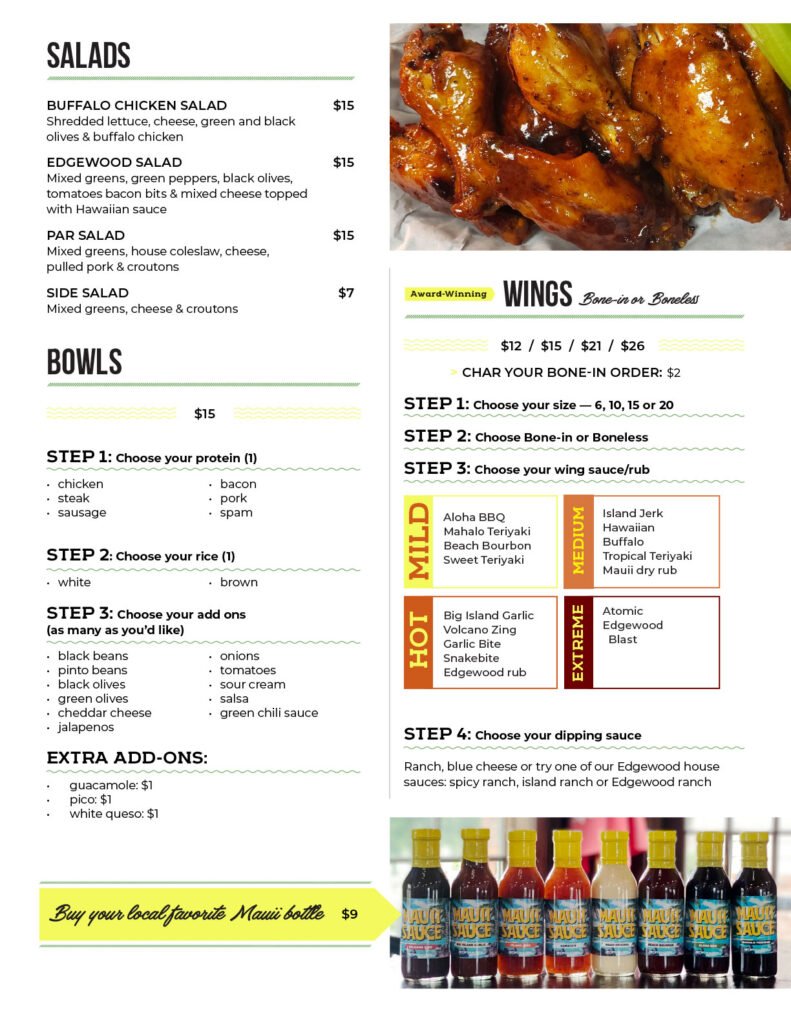 Edgewood Tavern menu pg 2