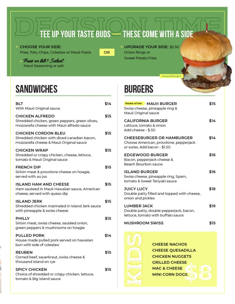 Edgewood Tavern menu pg 3
