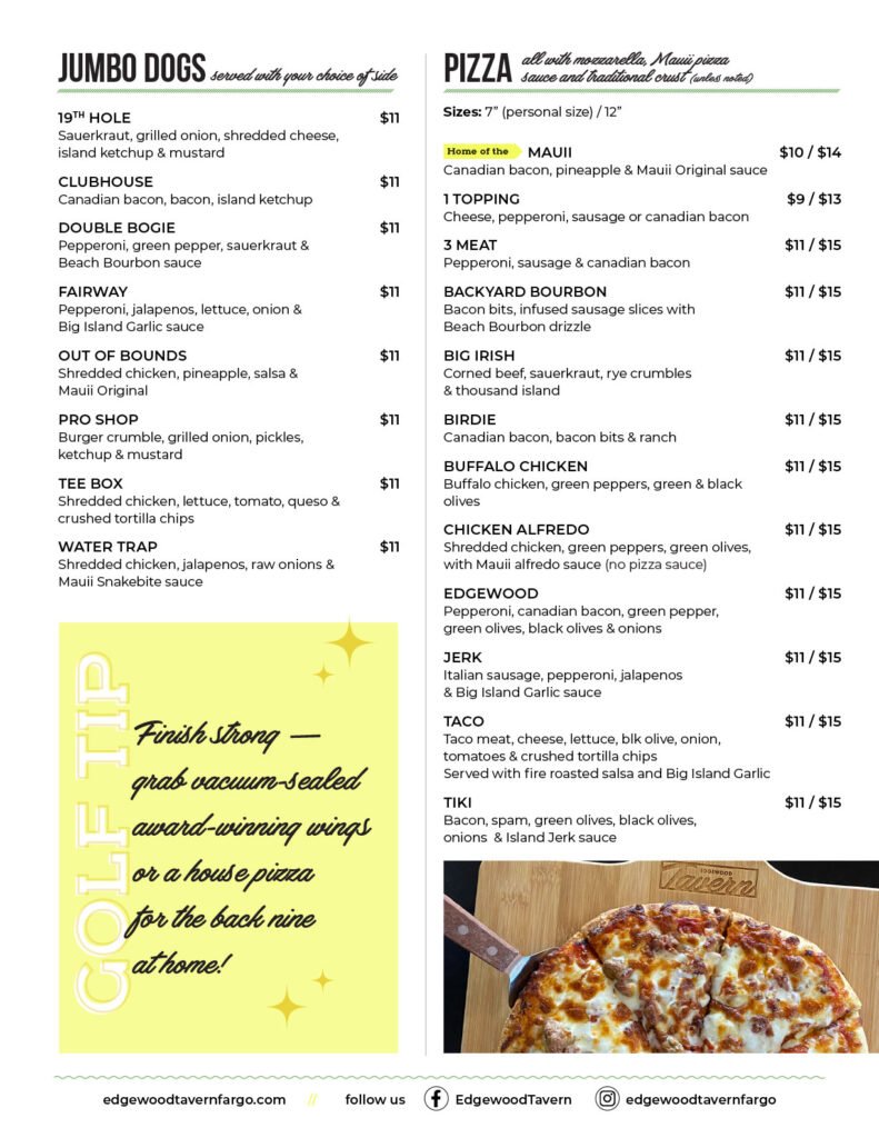 Edgewood Tavern menu pg 4